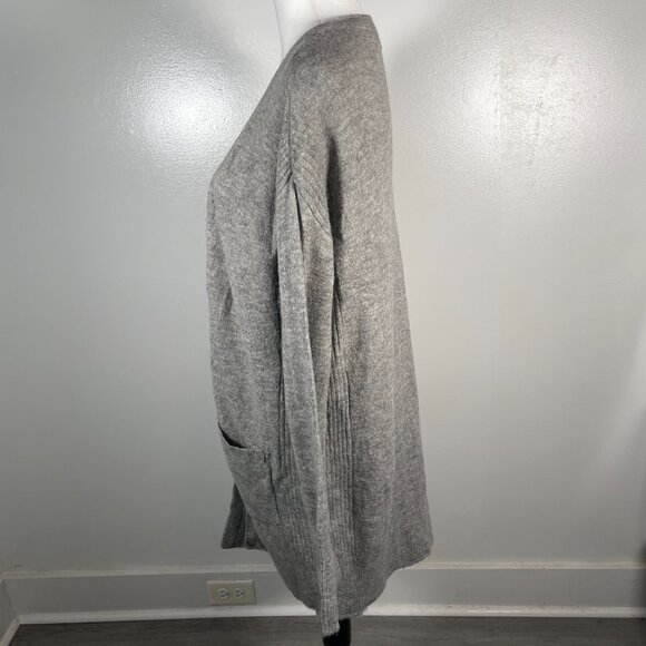 Dorothy Perkins Gray Tan V Neck Open Front Long Sleeve Cardigan Sweater S - Picture 6 of 14